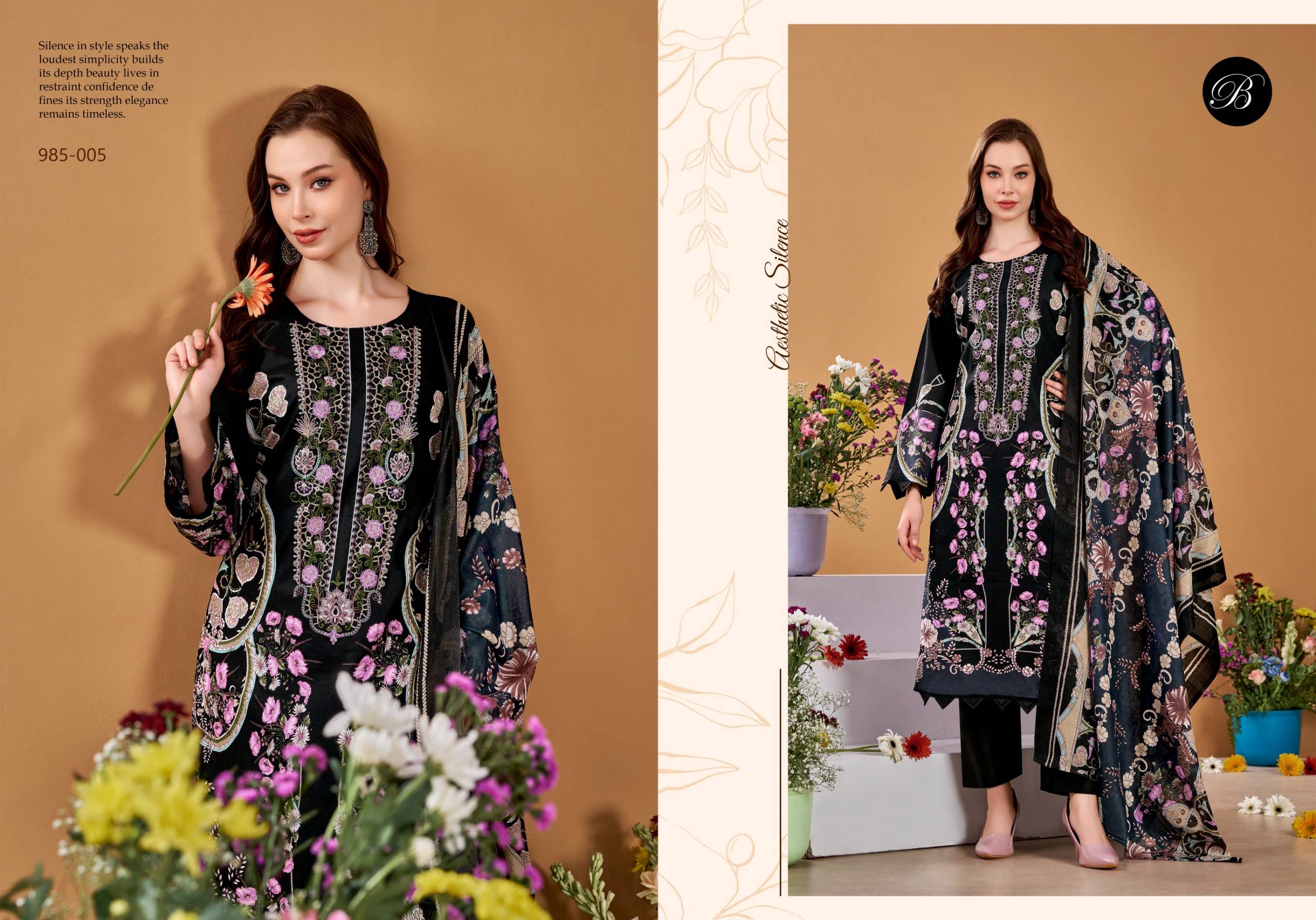 NAIRA VOL-145 by BelliZa DesigNer 985-001 TO 985-008 SERIES Pakistani Stylish Embroidered PURE COTTON COLLECTION At Wholesale Price